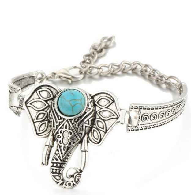 messingfarbenes Armband mit Elefanten Elefantenkopf aus Südafrika Metallguss 529 