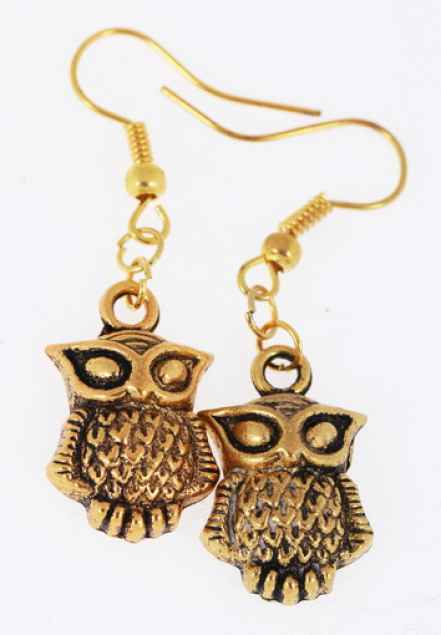 Ohrringe mit Eulenmotiv:"Golden Owl"