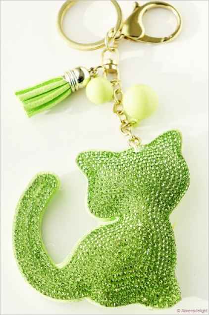 Taschenhänger / Schlüsselanhänger: "Glitter Cat"