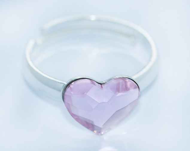 Ring Herz silber 925 :"Paris rosa"