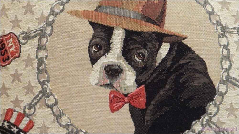 Gobelinkissenhülle "USA Boston Terrier"